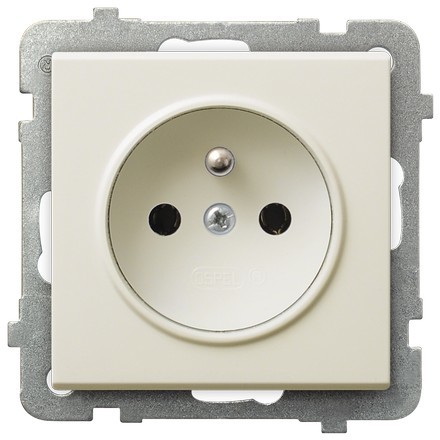 Ospel Gniazdo pojedyncze z uziemieniem Ecru - GP-1RZ/m/27 Sonata