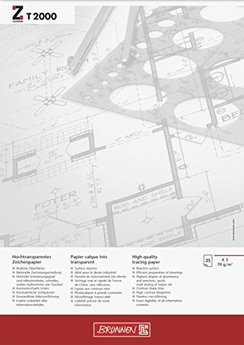 Brunnen 1047360 znaków-/projekt Block (A3 70 G/M 25 arkuszy przezroczysty papier zanders T 2000) 1047360