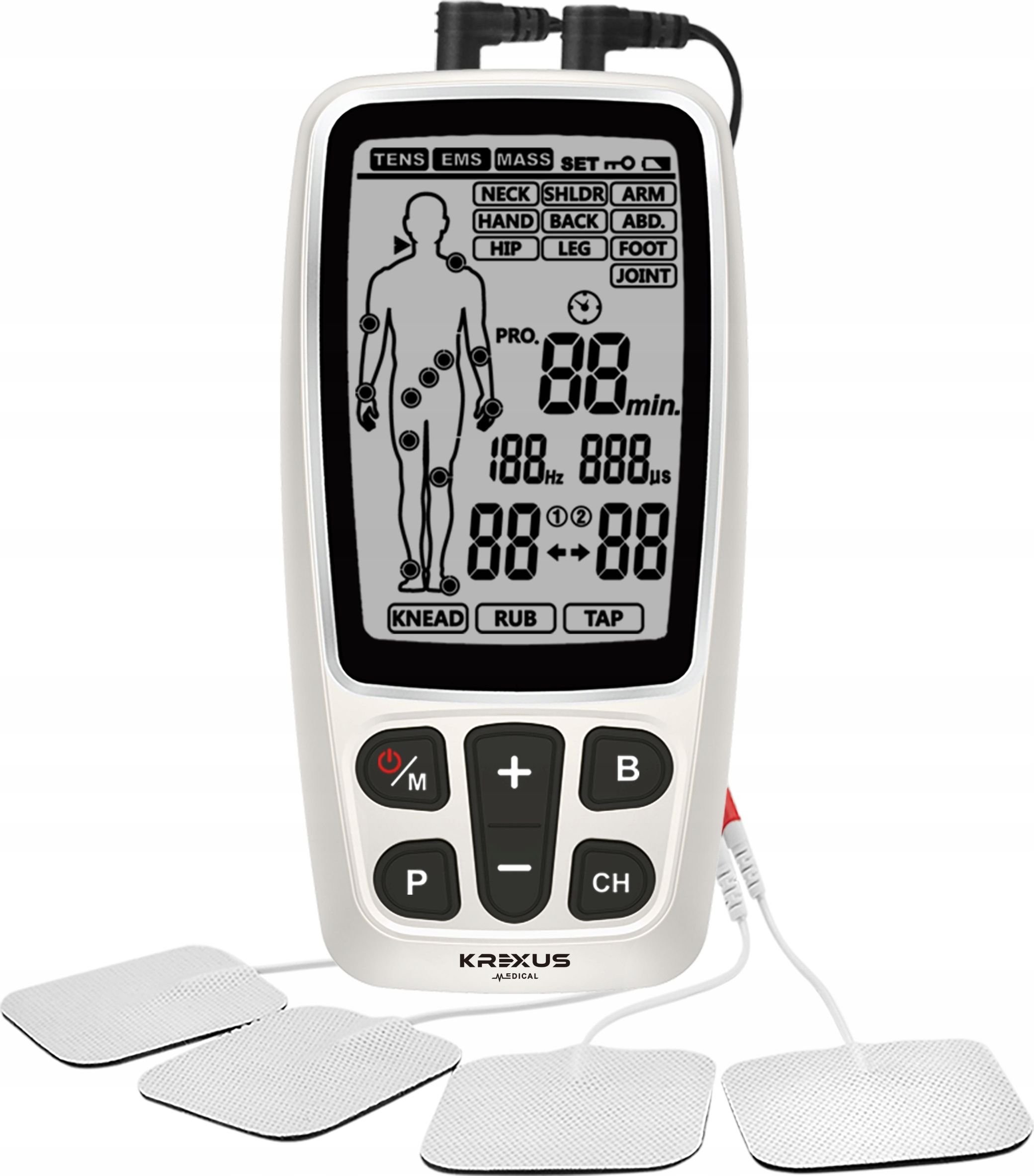 Krexus ELEKTROSTYMULATOR MIĘŚNI NERWÓW TENS EMS 60 PROG EX9160