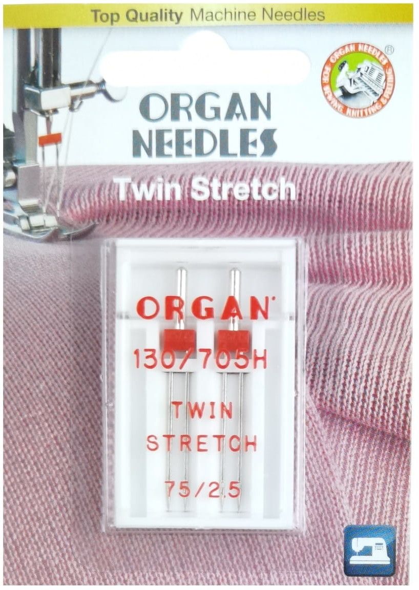 Organ Igła podwójna półpłaska 130/705H TWIN do stretchu 75/2,5mm x 2 szt. blistr
