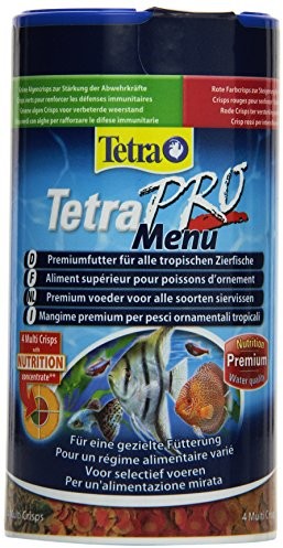 Tetra Pro Menu karma premium (mieszanka karmy płatkowej dla wszystkich tropikalnych ryb ozdobnych, zawiera multi-crisps dla energii, koloru, wzrostu, dla ukierunkowanej karmienia), puszka 250 ml