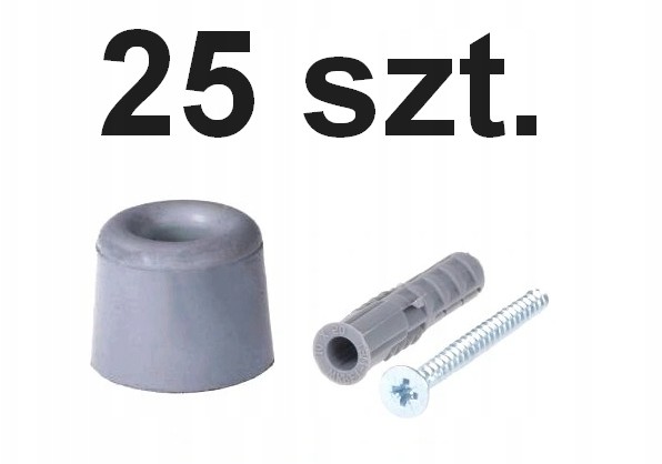 Odbój gumowy mały, odbojnik, do drzwi Szary 25szt.