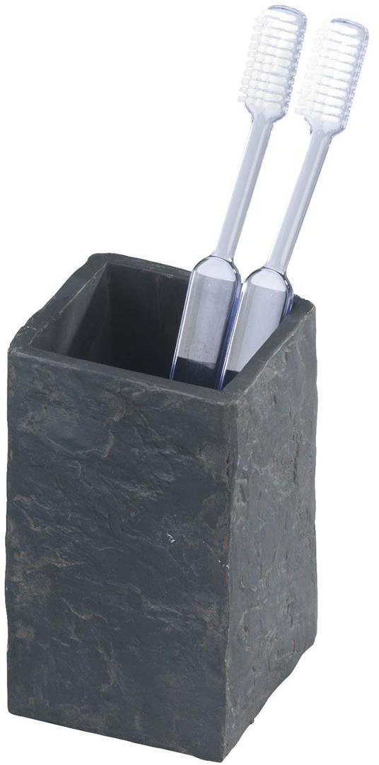 Wenko Pojemnik na szczoteczki do zębów Slate Rock, szary 6x11 cm