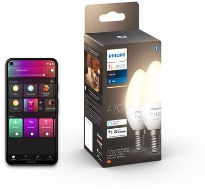 Philips HUE Inteligentna żarówka LED HUE 929003021102 5.5W E14 2 szt.)