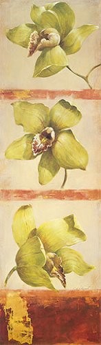 Eurographics fdv4864 fabrice de villeneuve, żółto-orchidea Trilogy 30 X, wysokiej jakości druk artystyczny FDV4864