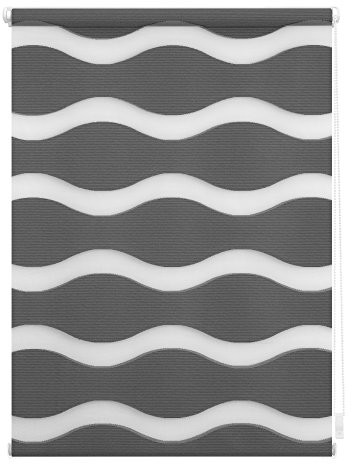 Lichtblick podwójna roleta z motywem fali, na zacisk, antracytowy, 90 cm x 150 cm (szer. x dł.) KDW.090.150.04