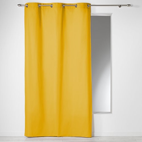 Douceur d'Intérieur intérieur douceur D '1605665 Panama zasłona z otworami okutymi obręczami bawełna miód 140 x 240 cm 1605665