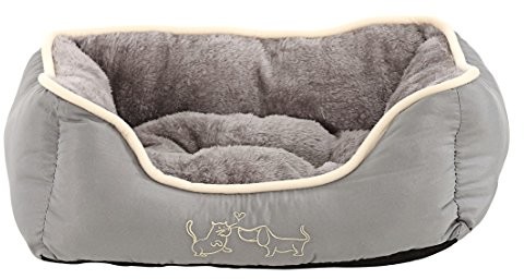 Dehner rozpychacz łóżko dla psów i kotów Sammy, ok. 61 x 48 x 18 cm, poliester, szary