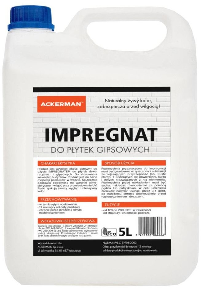 ACKERMAN Impregnat do płytek gipsowych 5 litrów Ackerman