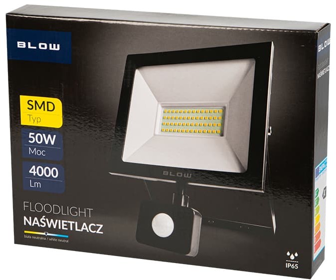 Lampa halogen LED/PIR SMD 50W św.b.neut 71-562#