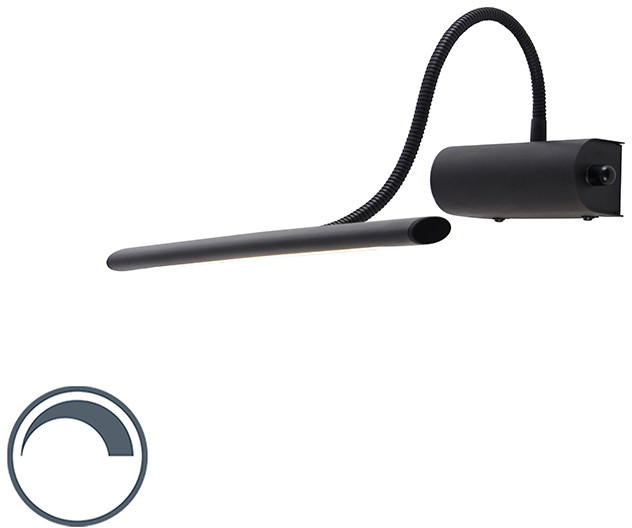 QAZQA Designerski kinkiet czarny 32 cm z diodą LED ze ściemniaczem - Tableau