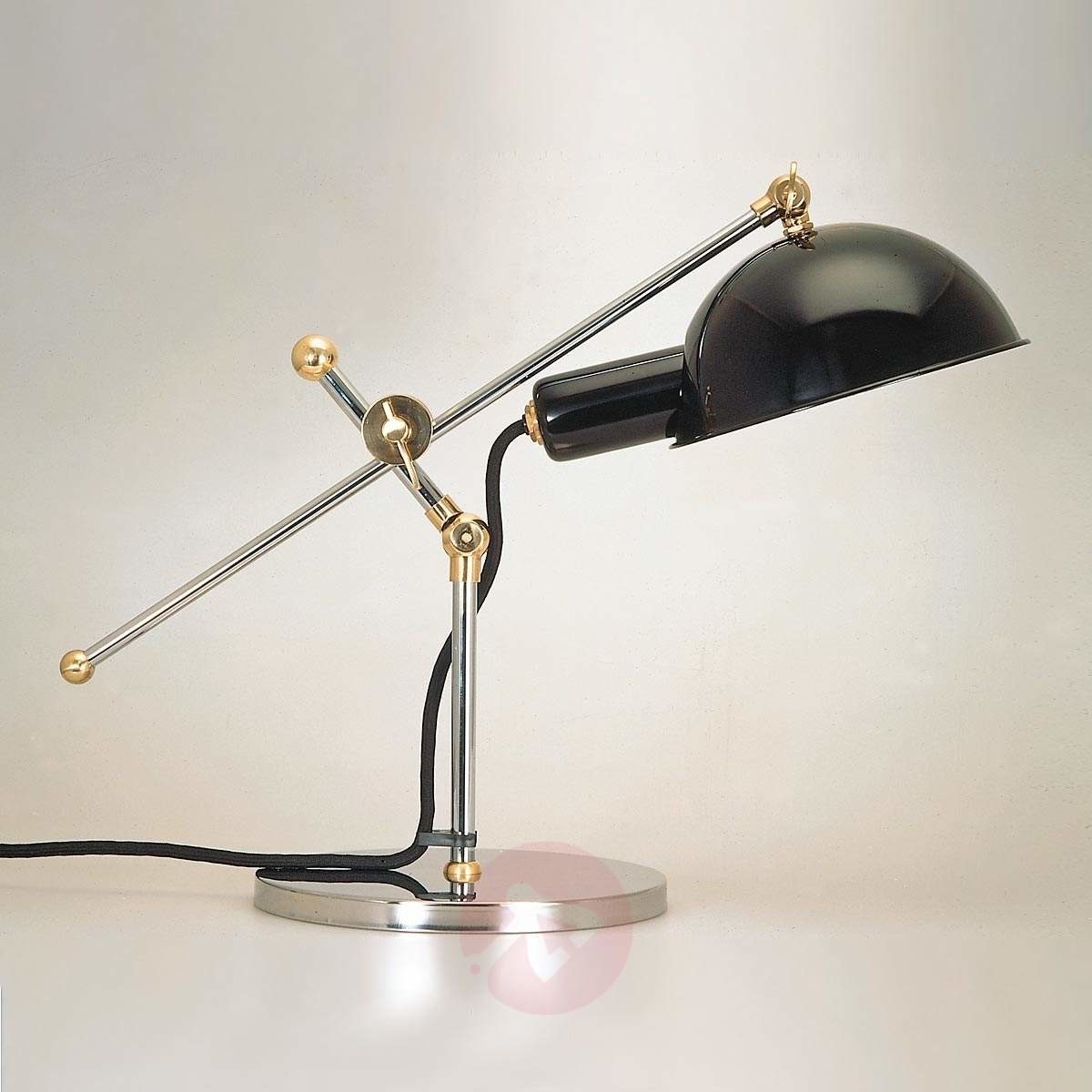 TECNOLUMEN Lampa stołowa z roku 1927 z mosiężnymi przegubami