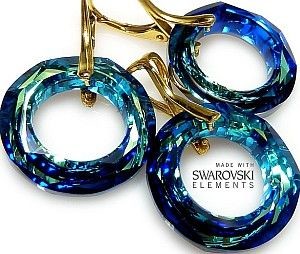 Arande Swarovski Komplet Złote Srebro Certyfikat 20Mm 2192290224