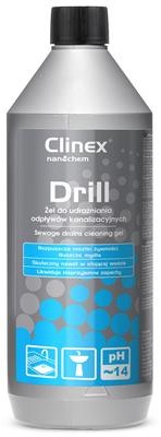 Clinex Żel Drill 1L 77-005, do udrażniania odpływów kanalizacyjnych CL77005