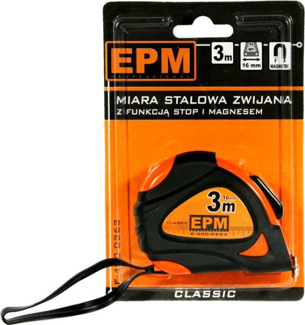 Zdjęcia - Poziomica / kątomierz EPM MIARA ZWIJANA HOOK 3M*16MM 