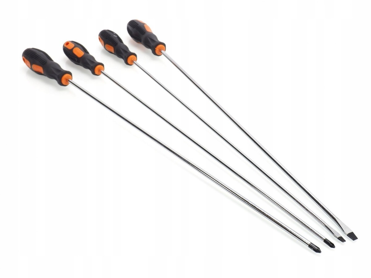 Śrubokręty Długie Wkrętaki Z Magnesem 450mm 4 Szt
