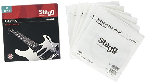 Stagg EL-0942 zestaw strun do gitary elektrycznej z lekkim niklem - srebrny EL-0942