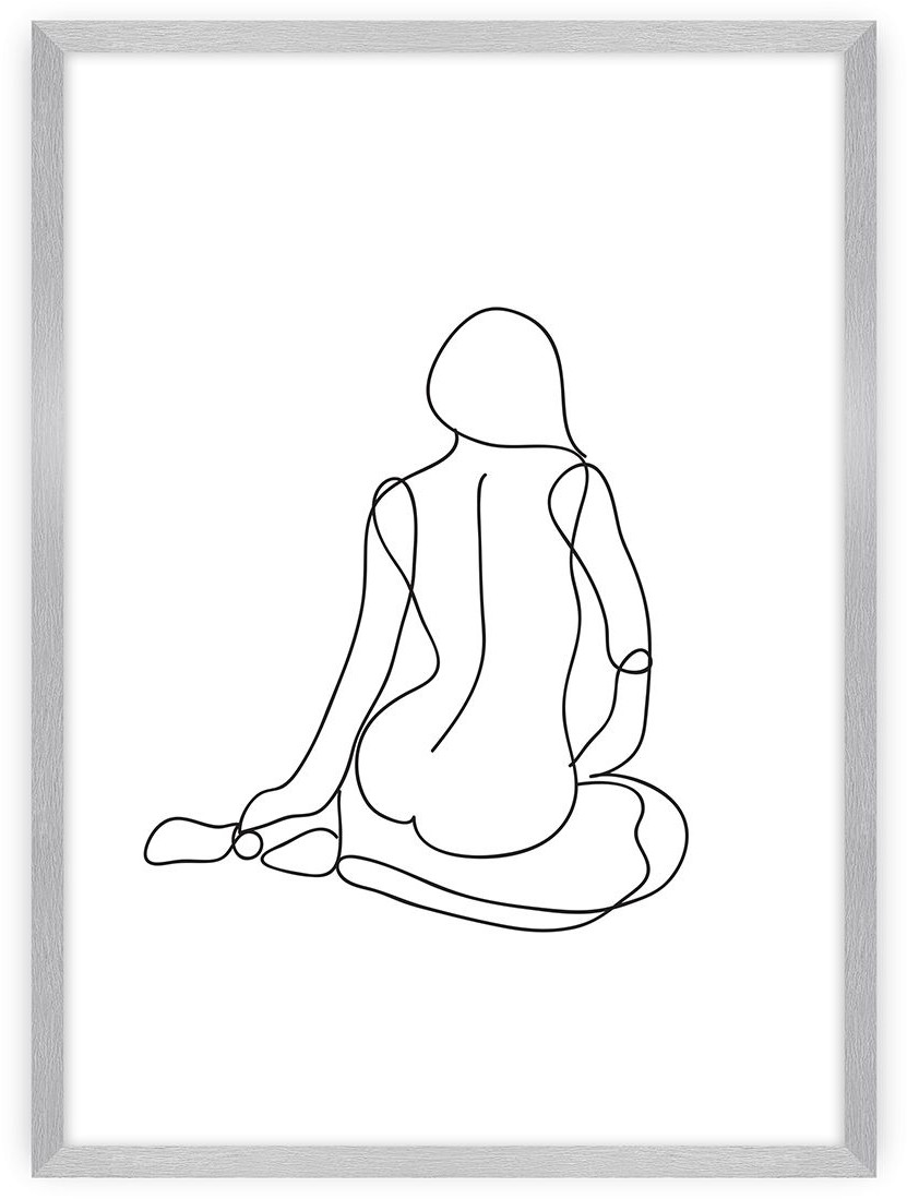 Dekoria Dekoria Plakat Figure Line I 21 x 30 cm Ramka Srebrna 218B-000-36