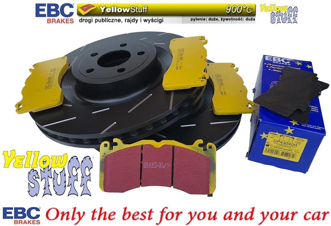EBC Brakes Przednie klocki YELLOWSTUFF + tarcze hamulcowe EBC seria USR Ford Mustang 5,0 V8 2015 USR7694+DP43040R