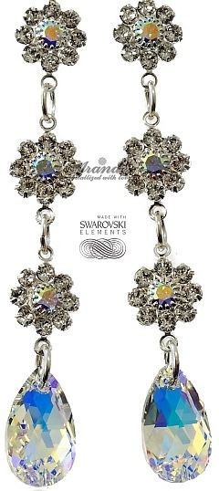 Swarovski PIĘKNE KOLCZYKI AURORA FEEL LONG SREBRO