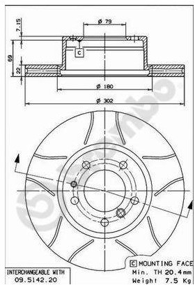 BREMBO Tarcza hamulcowa 09.5142.76