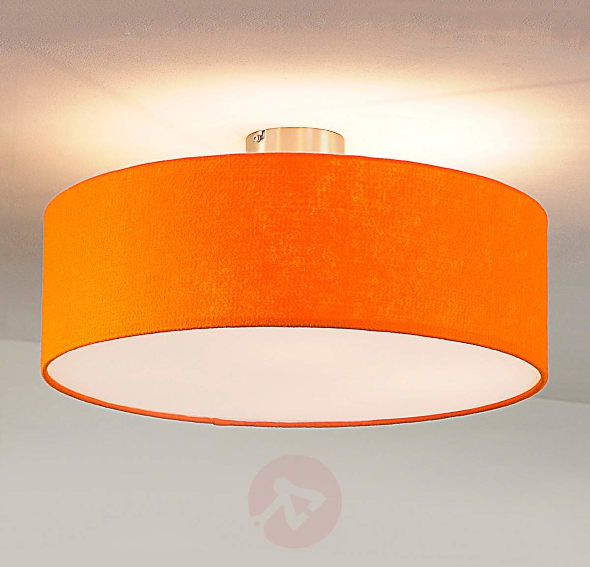 Lampenwelt Okrągła lampa sufitowa z filcu, pomarańczowa