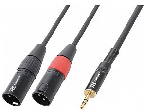 Power Dynamics Cable 2xXLR Male- 3.5 Stereo 6.0m, przejściówka XLR/Jack 176.023
