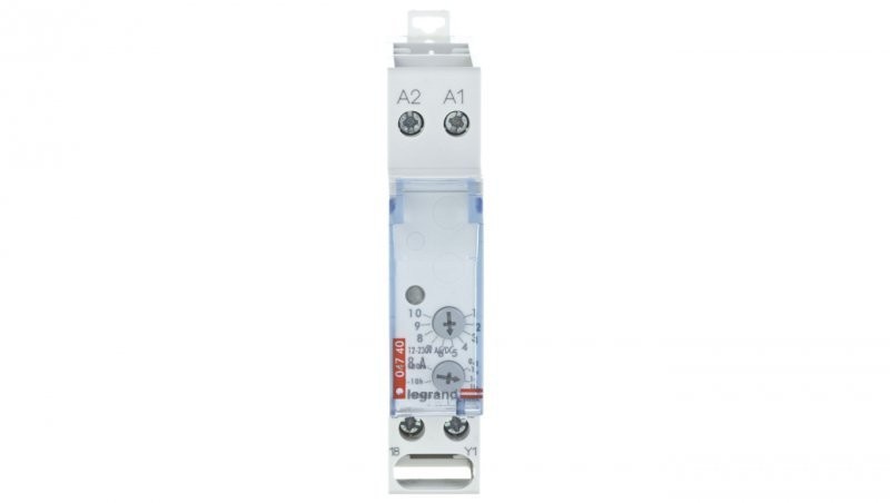 Legrand Przekaźnik czasowy 1P 8A 0,1sek-100h 12-230V AC/DC opóźnione załączenie RC302 004740 004740
