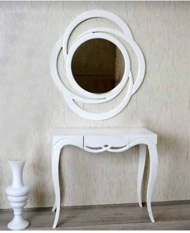 Łukasz Ochwat Alfaram Lustro dekoracyjne do toaletki w ramie mdf ARIA- kolor ramy do wyboru, Wymiary: 103,8x113,5