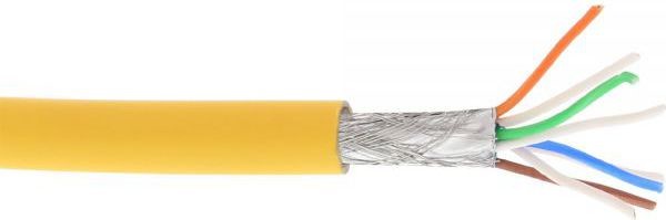 InLine Kabel instalacyjny S/FTP PiMF Cat.6A halogen free 500MHz żółty 100m 76899Y
