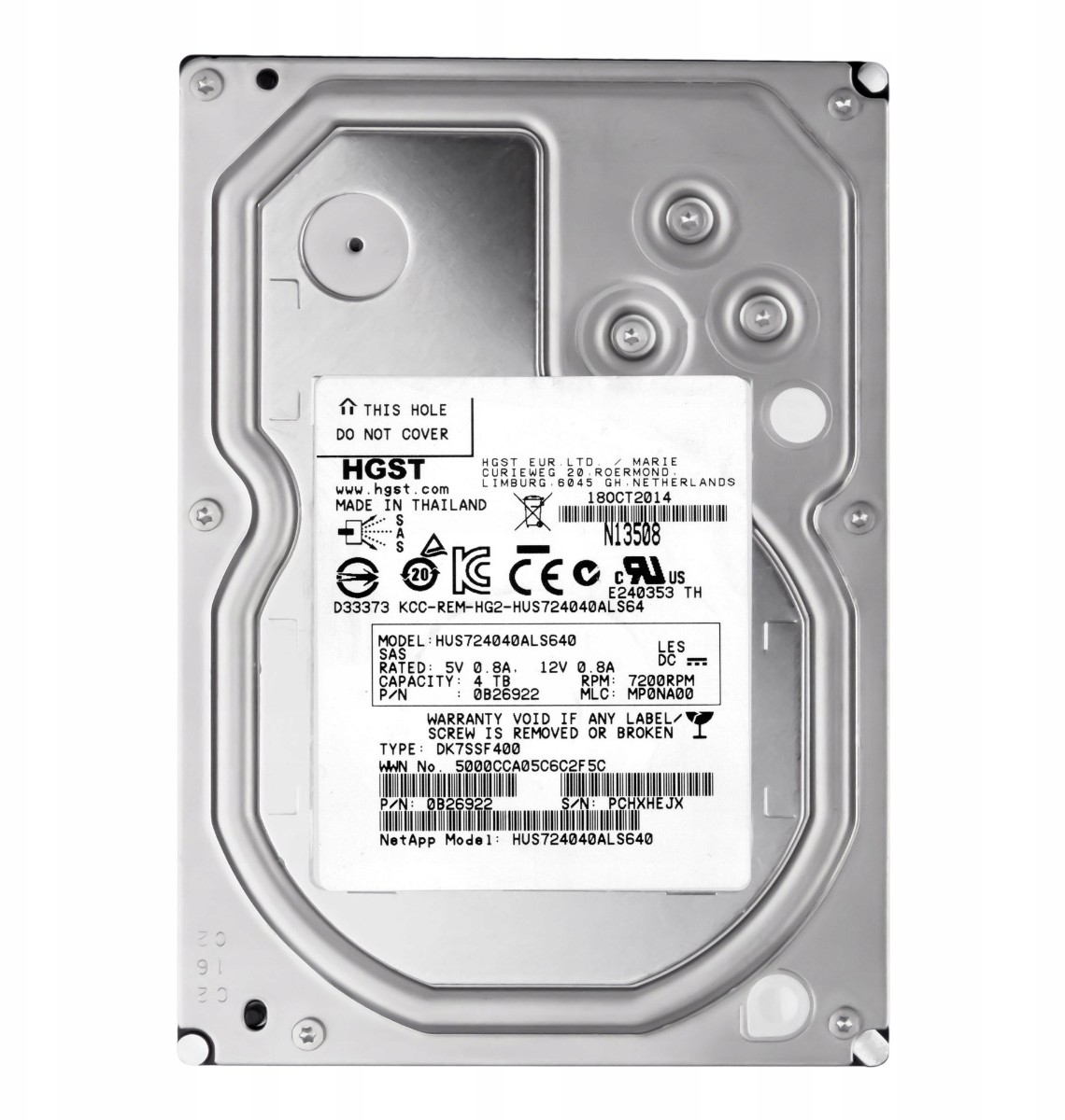 HGST 4TB 7.2K 64MB SAS-2 3.5'' HUS724040ALS640