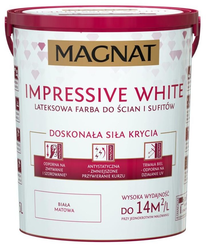 Magnat Farba Impressive white Biały 5 l