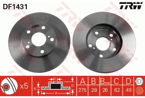 TRW Tarcza hamulcowa DF1431