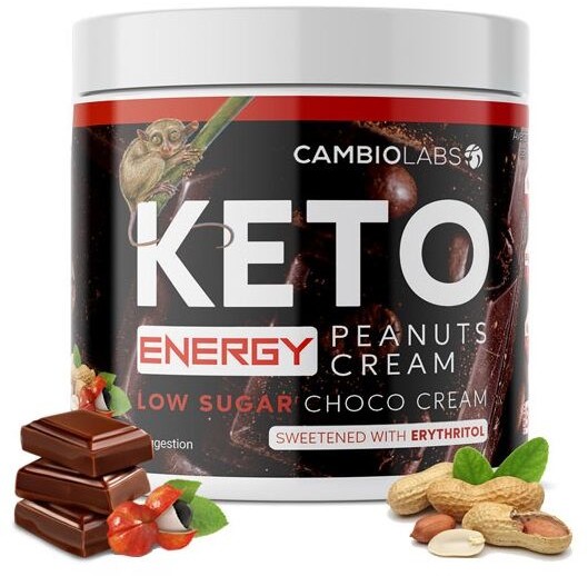 Cambiolabs Masło orzechowo-czekoladowe z dodatkiem kawy i guarany - wegański krem czekoladowy bez cukru (Keto Energy Peanuts Cream)