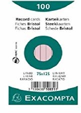 Exacompta Exacompta Bristol fiszki 100 sztuk 75x125 mm różowe 10831X