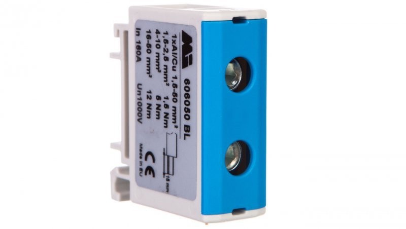 Geberit em group szynowa 1-torowa 1,5-50mm2 szaro-niebieska EURO OTL 50 1xAl/Cu 606050 BL 606050BL 606050BL