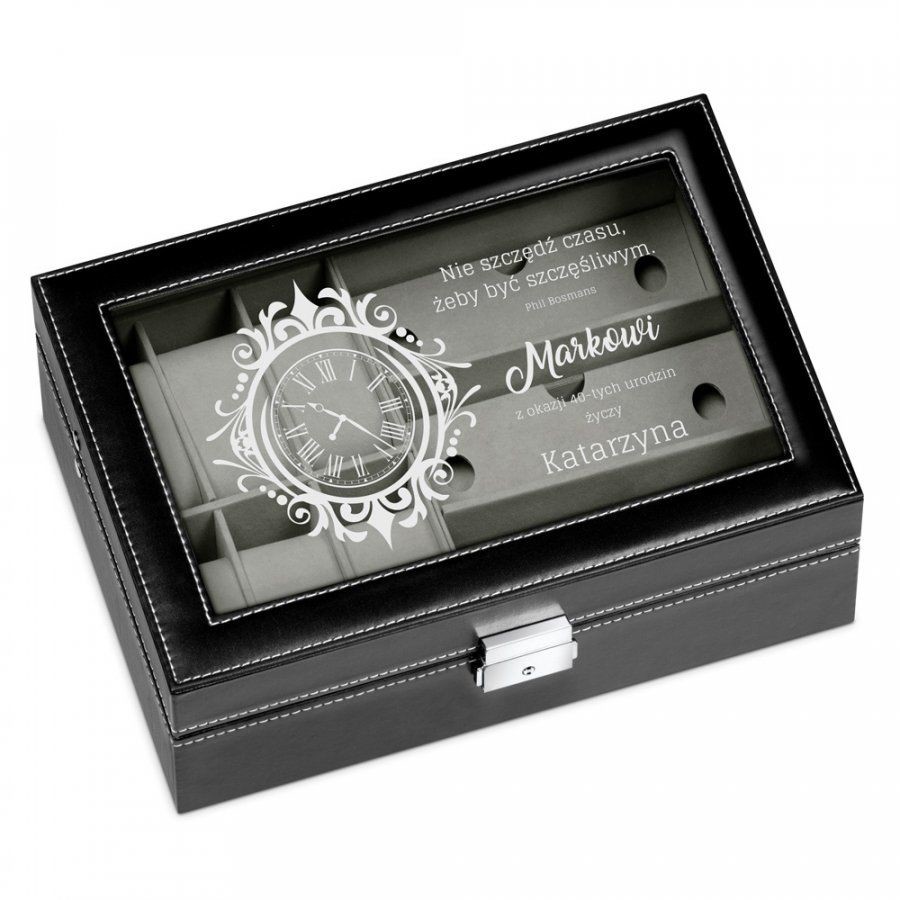 Murrano Szkatułka na Zegarki i Okulary GRAWER Czas SZKT-ZG-OK-004