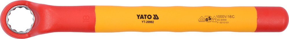 Yato KLUCZ OCZKOWY ODGIĘTY IZOLOWANY 18MM VDE YT-20992 YT-20992