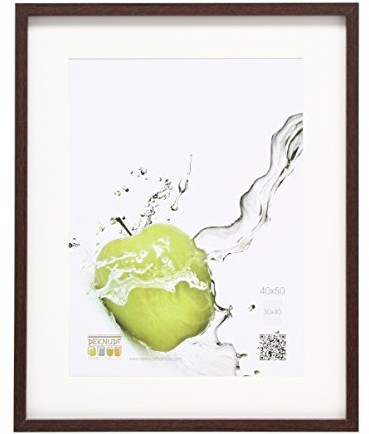Deknudt Basic Frame drewniana ramka na zdjęcia z passe-partout, różne rozmiary do wyboru w przedziale od 13x18 cm do 40x60 cm, orzech, 13 x 18 cm S40AH4-P1-13.0X18.0