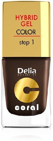 Delia Cosmetics Cosmetics, Coral Hybrid Gel, lakier do paznokci nr 07 ciemna czekolada, 11 ml