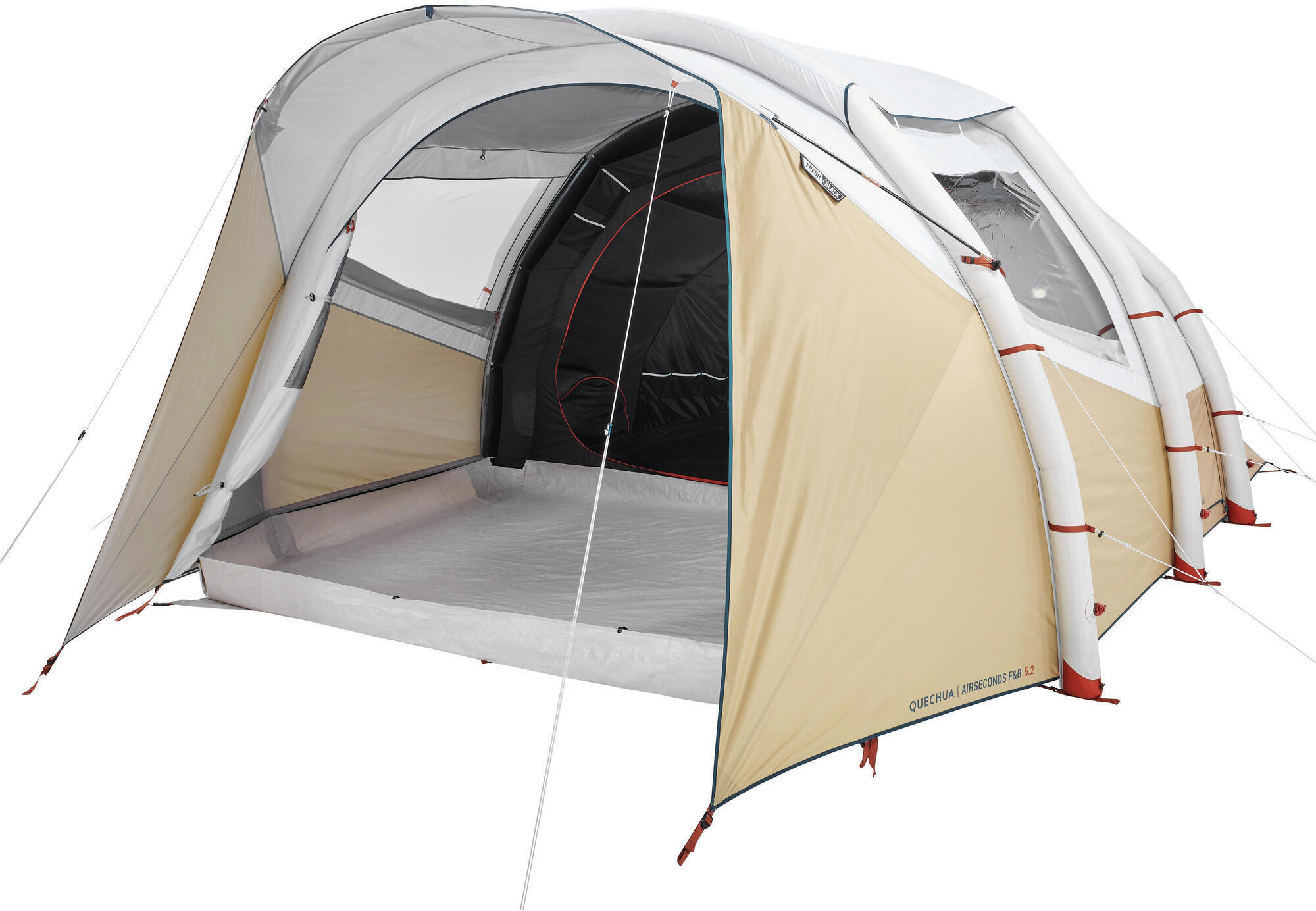 QUECHUA Namiot kempingowy dmuchany Air Seconds 5.2 F&B 5-osobowy 2 sypialnie 3608439332777