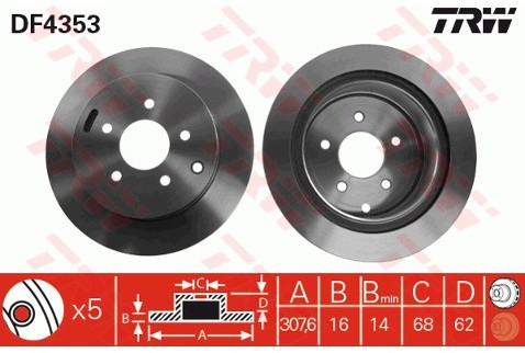 TRW Tarcza hamulcowa DF4353