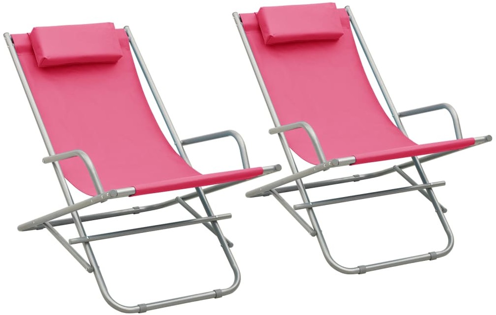 vidaXL Bujane krzesła, 2 szt., stal, różowe 310341