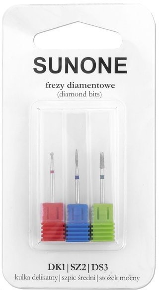 SunOne frezy diamentowe DK1/DSZ2/DS3 3szt 54602-uniw