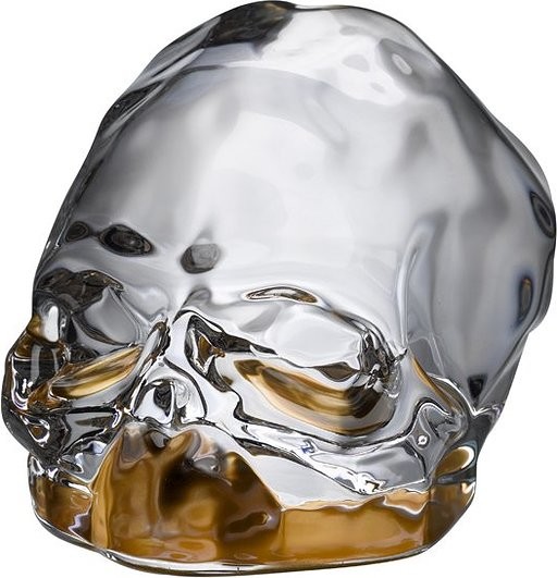 Nude Figurka dekoracyjna Memento Mori czaszka S z miedzianymi detalami