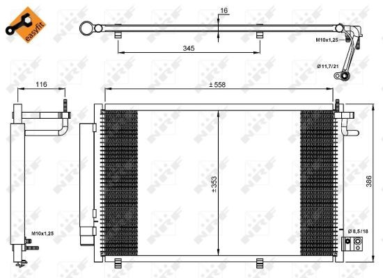 NRF CHŁODNICA KLIMATYZACJI 35903 FORD FIESTA 1.2-1.4-1.6 08 35903