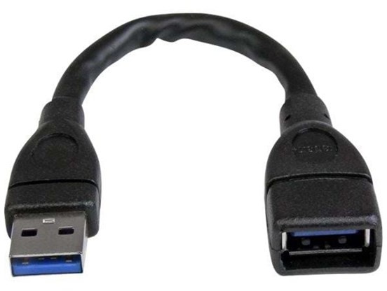 StarTech Kabel USB 3.0 15cm czarny USB3EXT6INBK