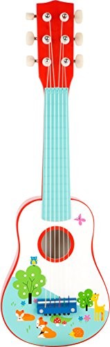 Small Foot small foot 10725 drewniana gitara dla dzieci, pierwsza zabawka muzyczna, promuje umiejętności muzyczne, od 3 lat 10725