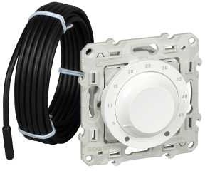 Schneider Termostat elektroniczny obrotowy z czujnikiem zewnętrznym Odace S520507 biały