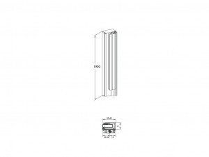 Roca AM48195060 CAPITAL BLACK profil ścienny z uszczelką magnetyczną do wnęki 195 cm